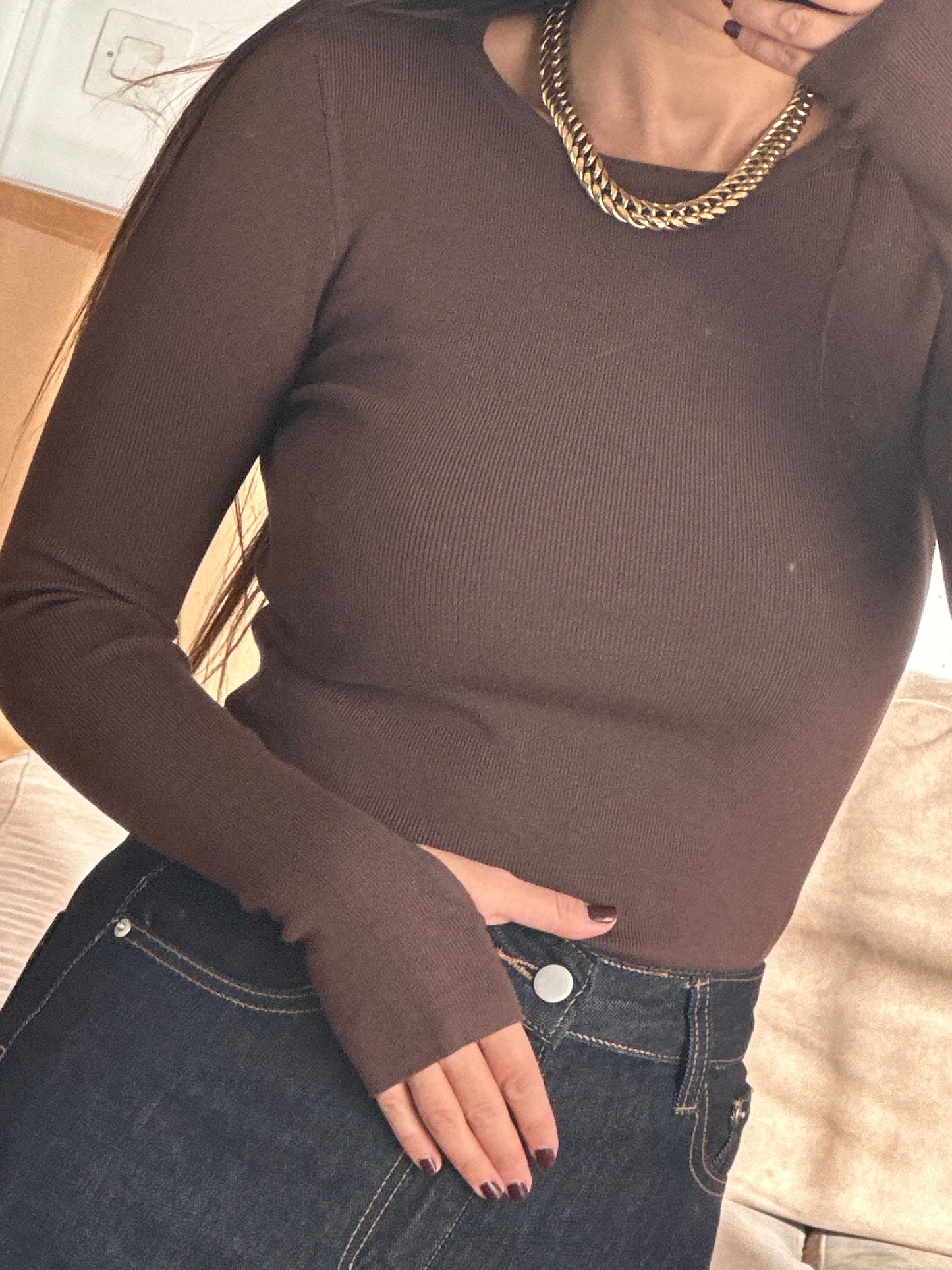 Top « pull » mitaine