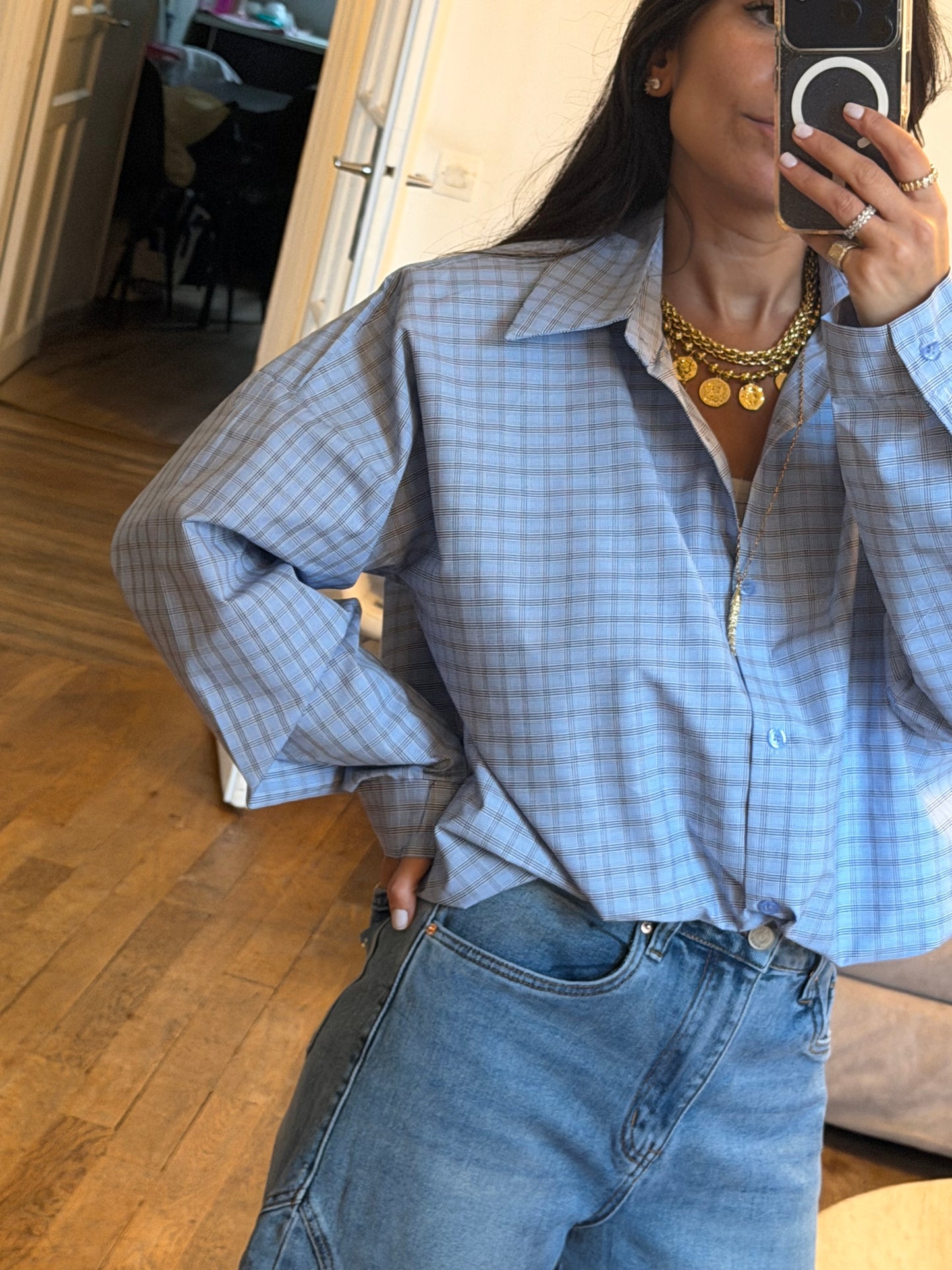 Chemise épaulette rayé